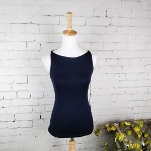 Susana Monaco Boatneck Tank Top In Midnight XS
